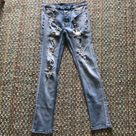 OAK NYC Distressed Jeans - As Seen on Lady Gaga - Picture 3 of 5